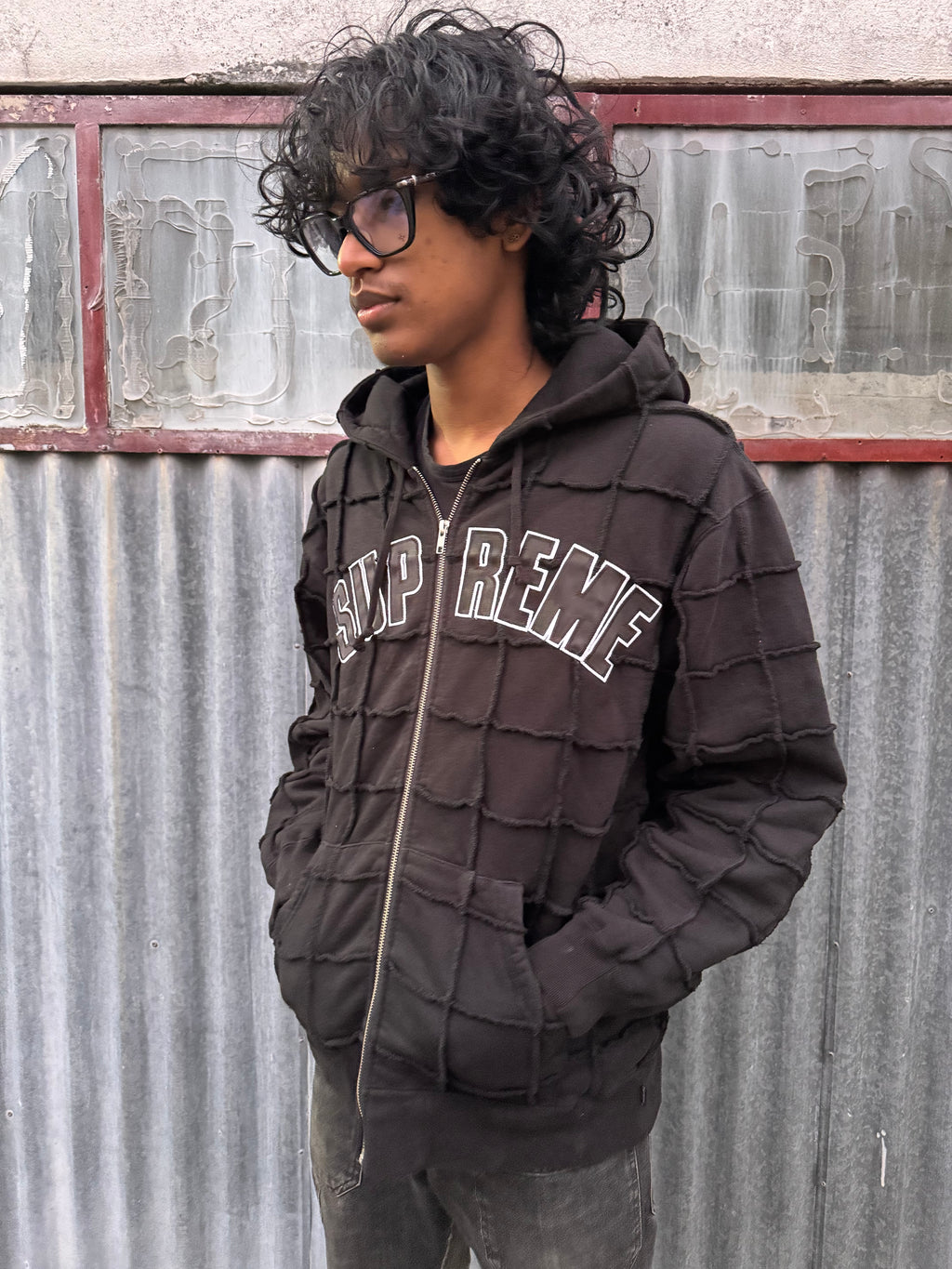 SUPREME PATCHWORK HOODIE